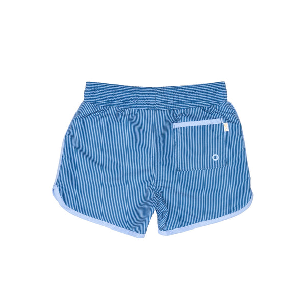 Blue striped Swim Shorts with back pocket 