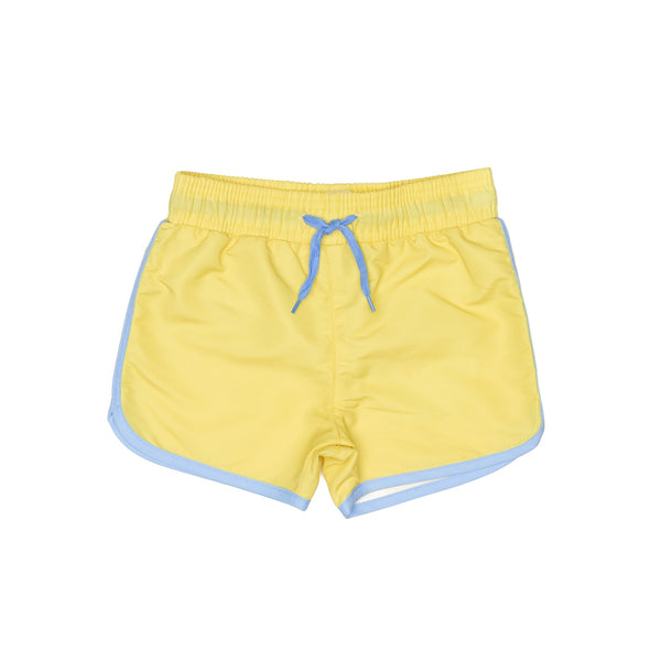 Citrus Yellow Swim Shorts With Drawstring