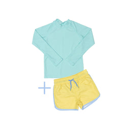 Green Rashie Plus Yellow Swim Short