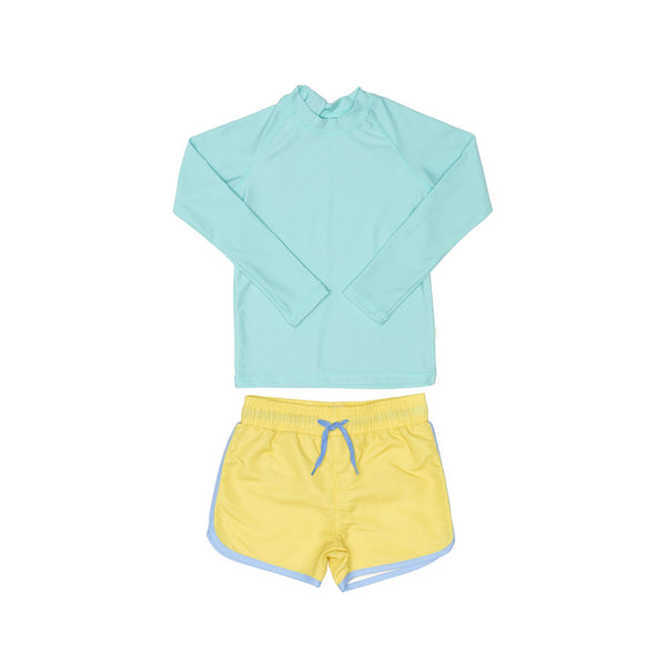 Green Rashie and Yellow Swim Short