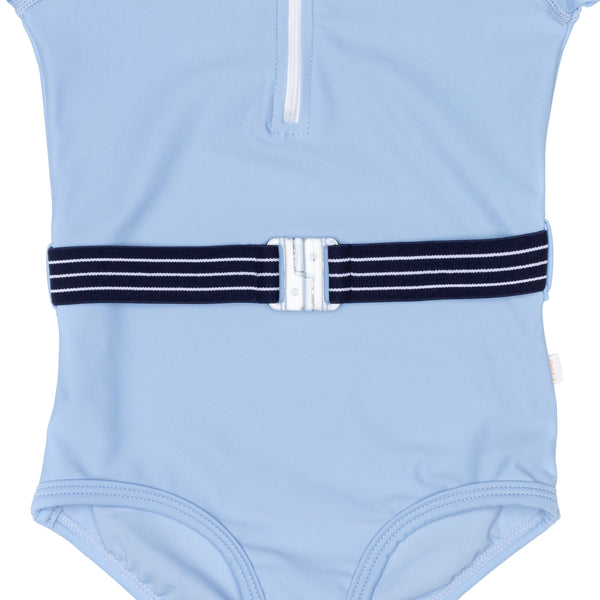 Blue Lagoon One Piece Swimsuit Girls With Belt Accessory