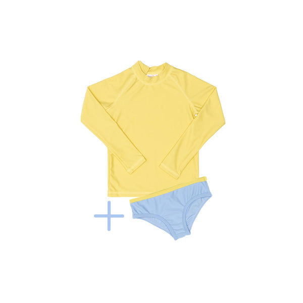 Yellow Rashie Plus Blue Swim Brief