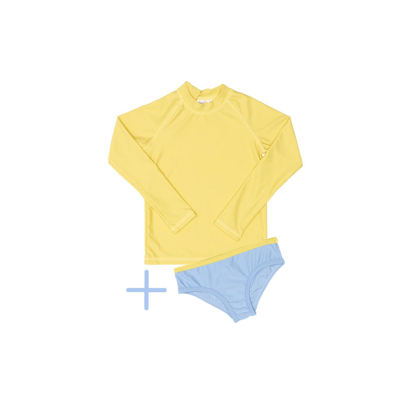 Yellow Rashie Plus Blue Swim Brief