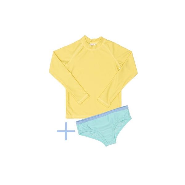 Yellow Rashie Plus Green Swim Brief