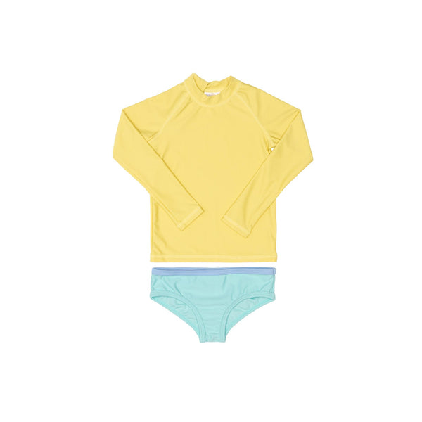 Yellow Rashie and Green Swim Brief