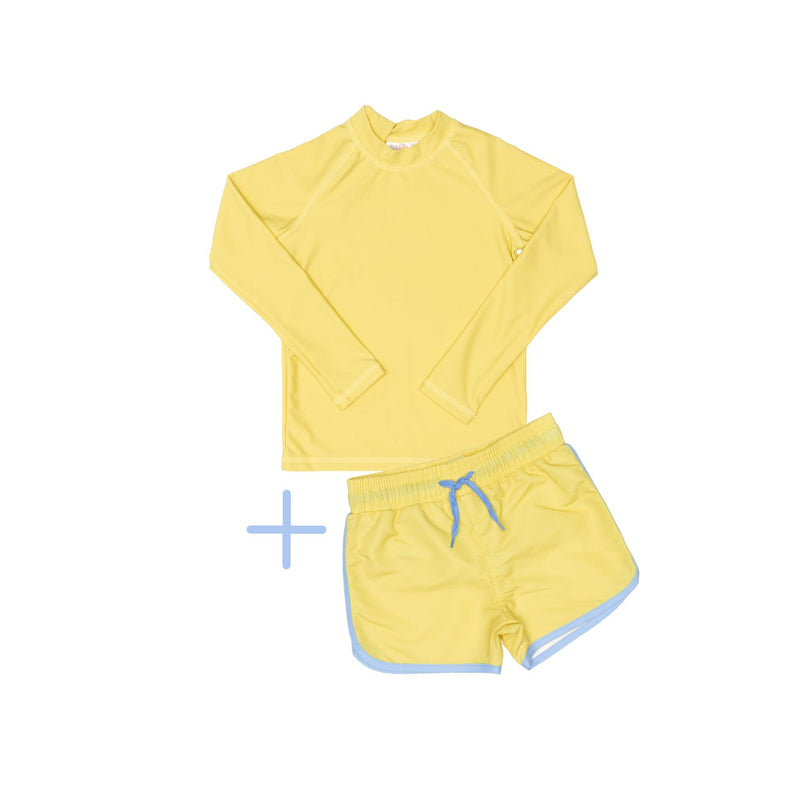 Yellow Rashie Plus Yellow Swim Shorts